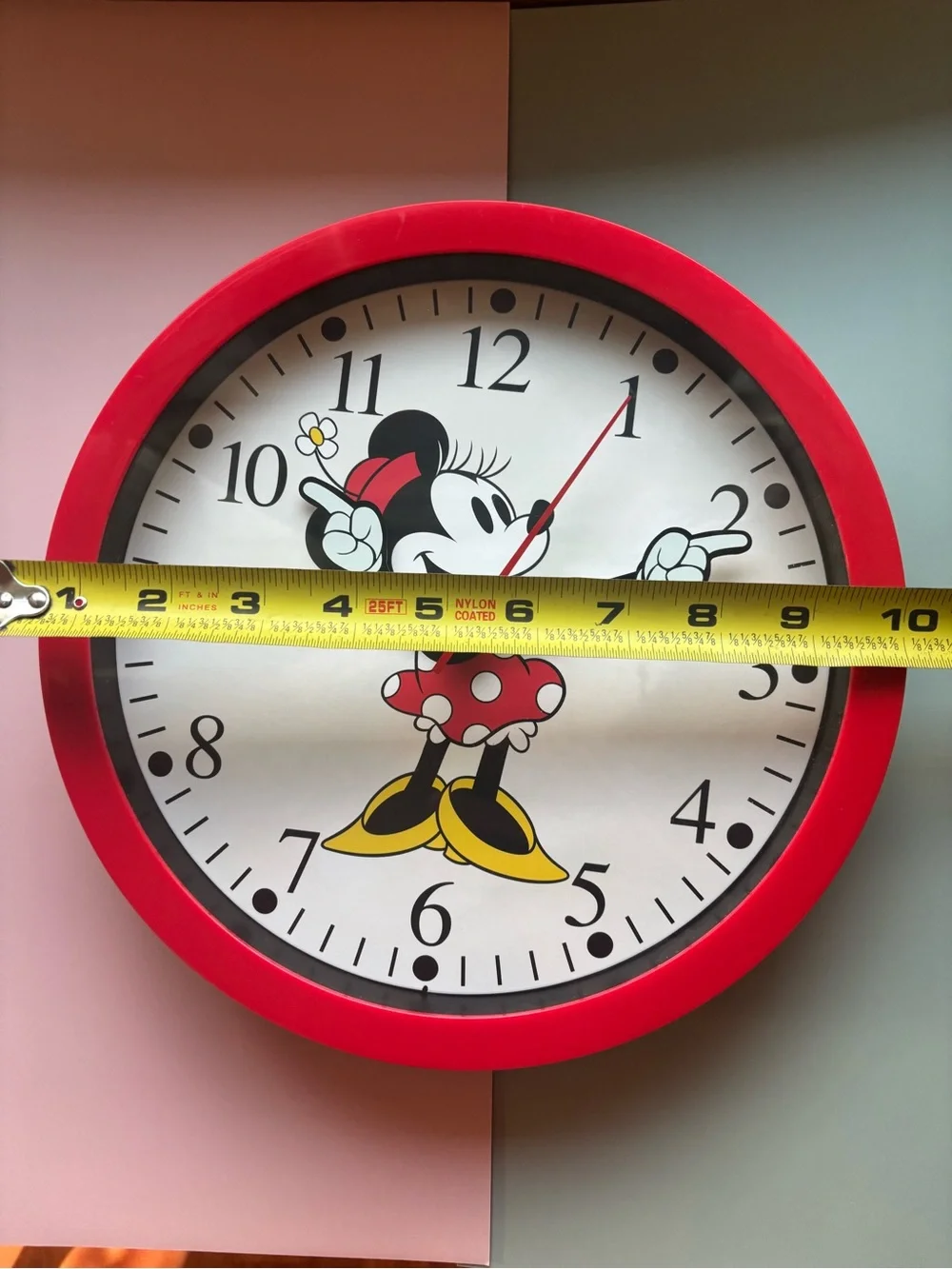 Minnie Mouse Reteo Wall Clock - Cute Character Decor 10”